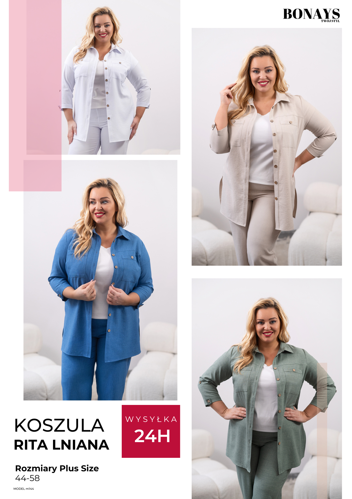 garnitur lniany bonays